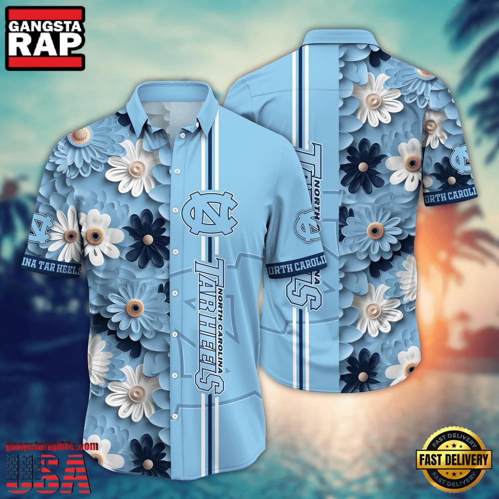 NCAA North Carolina Tar Heels Flower Style Hot Summer Aloha Hawaiian Shirt