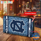 NCAA North Carolina Tar Heels Leopard Women’s Zip Around Wallet, Sporty Women’s Wallet