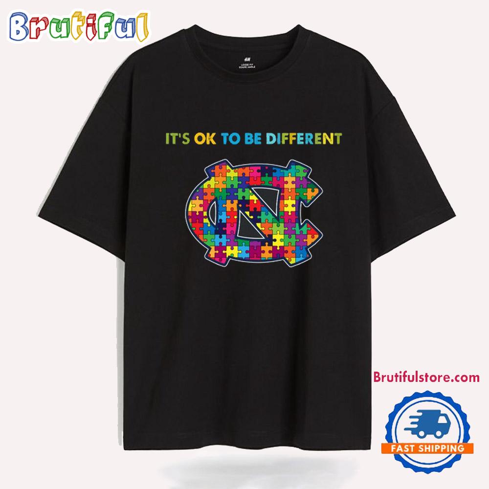 NCAA North Carolina Tar Heels Special Autism Awareness It’s Ok To Be Different T-Shirt