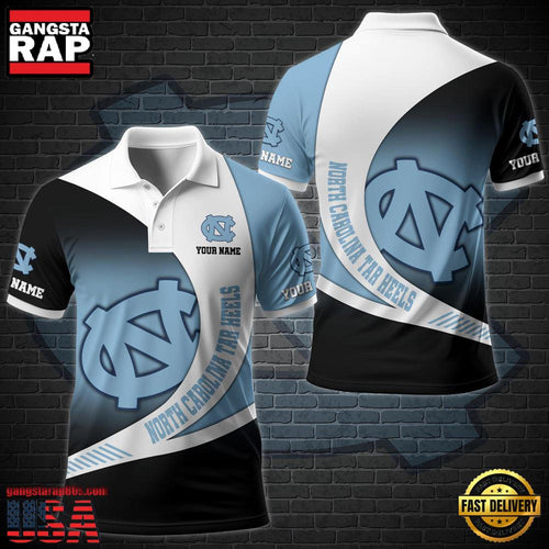 Custom Name NCAA North Carolina Tar Heels Team Polo Shirt