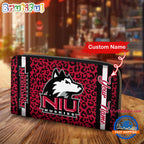 NCAA Northern Illinois Huskies Leopard Women’s Zip Around Wallet, Sporty Women’s Wallet