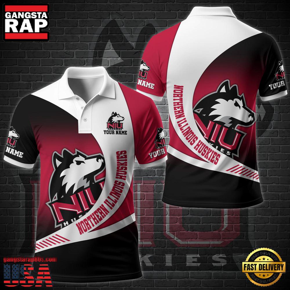 Custom Name NCAA Northern Illinois Huskies Team Polo Shirt