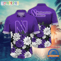NCAA Northwestern Wildcats Flower Tropical Summer Beach Hawaiian Shirt