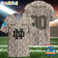NCAA Notre Dame Fighting Irish Camo Veterans Personalized Football Jersey