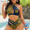 NCAA Notre Dame Fighting Irish Leopard Pattern Summer Beach Women’s Bikini Set