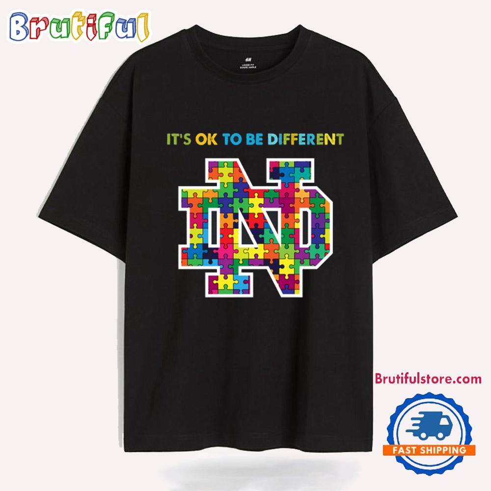 NCAA Notre Dame Fighting Irish Special Autism Awareness It’s Ok To Be Different T-Shirt