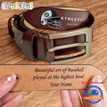 NCAA Oakland Athletics Sport Logo Helmets Men’s Leather Belt