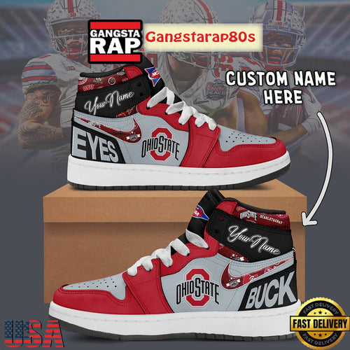 NCAA Ohio State Buckeyes Custom Name Air Jordan 1 Shoes Running Sneakers