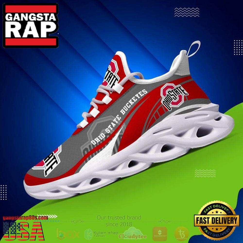 NCAA Ohio State Buckeyes Football Clunky Unique Design Max Soul Shoes Running Sneakers