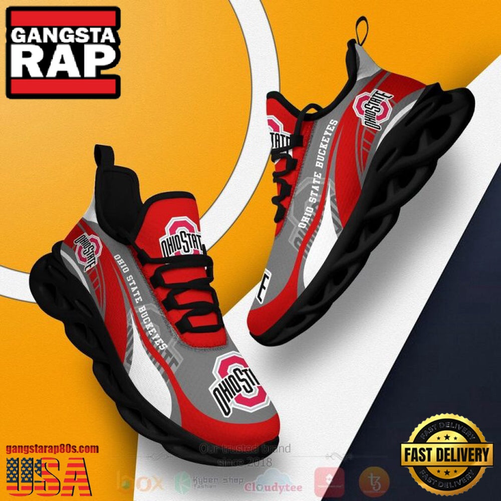 NCAA Ohio State Buckeyes Football Clunky Unique Design Max Soul Shoes Running Sneakers