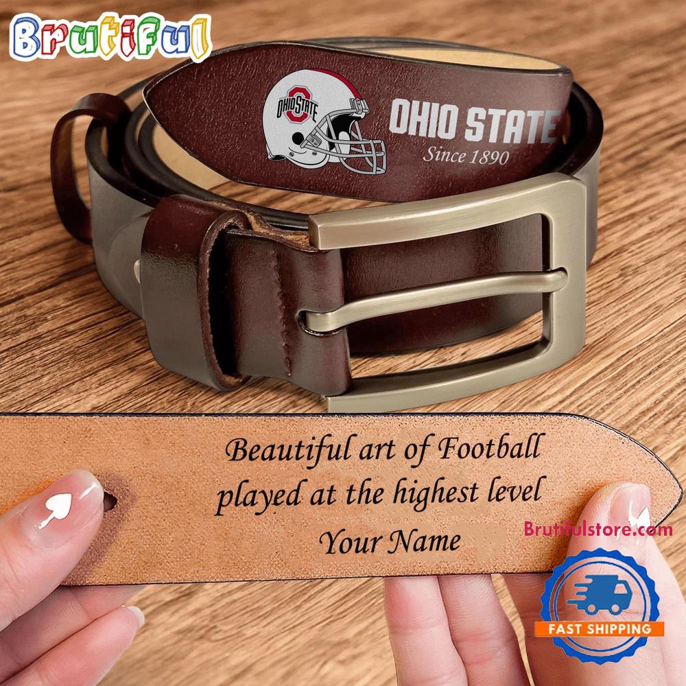 NCAA Ohio State Buckeyes Sport Logo Helmets Men’s Leather Belt