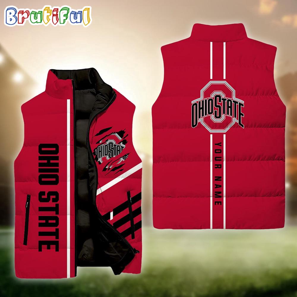 NCAA Ohio State Buckeyes Sport Team Personalized Sleeveless Down Puffer Jacket