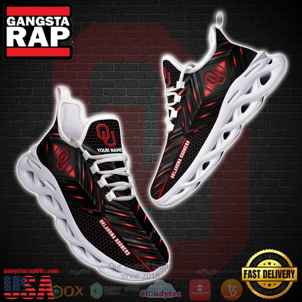 NCAA Oklahoma Sooners Ncaa Custom Name Clunky Unique Design Max Soul Shoes Running Sneakers