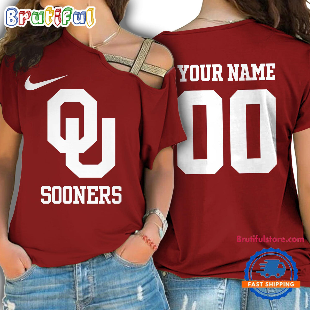 NCAA Oklahoma Sooners Special Sport Team Custom Women’s One Shoulder Shirt