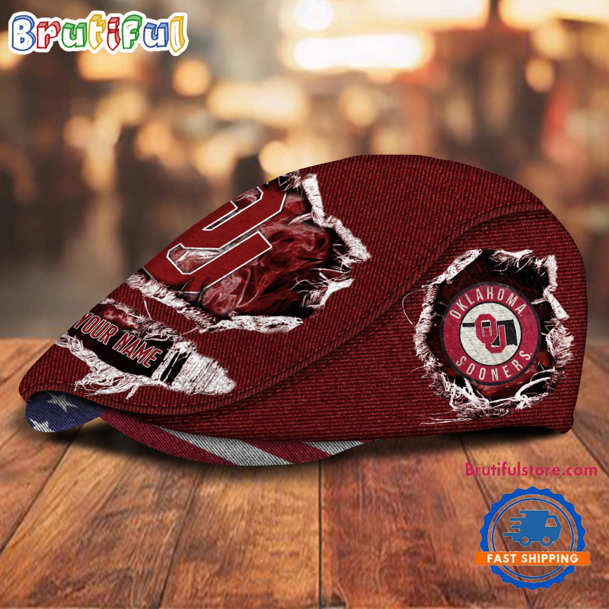 NCAA Oklahoma Sooners Sport Team Design Jeff Cap