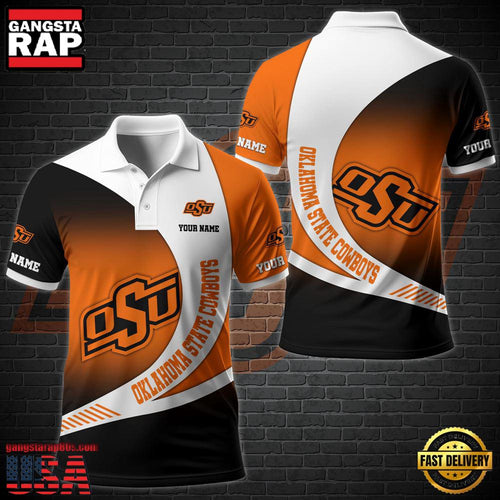 Custom Name NCAA Oklahoma State Cowboys Team Polo Shirt