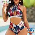 NCAA Ole Miss Rebels Hawaiian Pattern Summer Beach Women’s Bikini Set