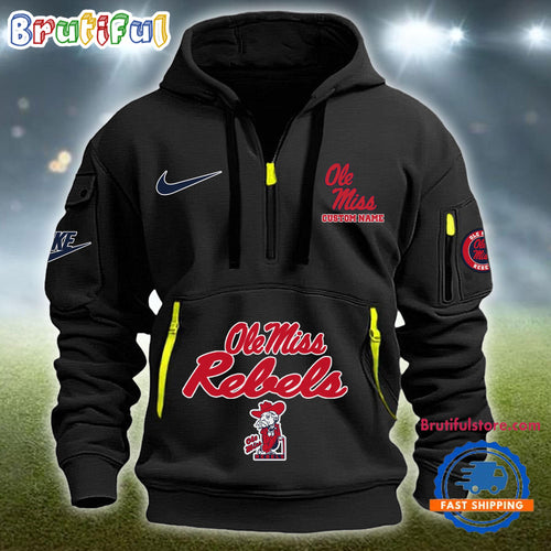 NCAA Ole Miss Rebels Heavy Hoodie, Sporty Quarter Zip Hoodie