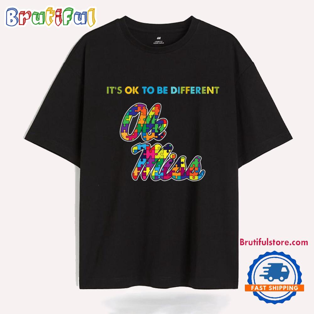 NCAA Ole Miss Rebels Special Autism Awareness It’s Ok To Be Different T-Shirt