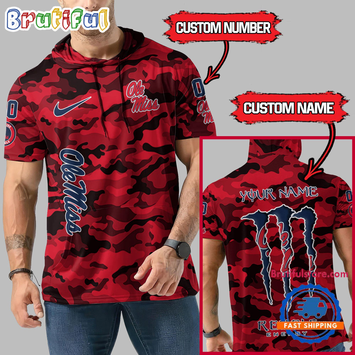 NCAA Ole Miss Rebels Special Camo Sleeveless Hoodie Design