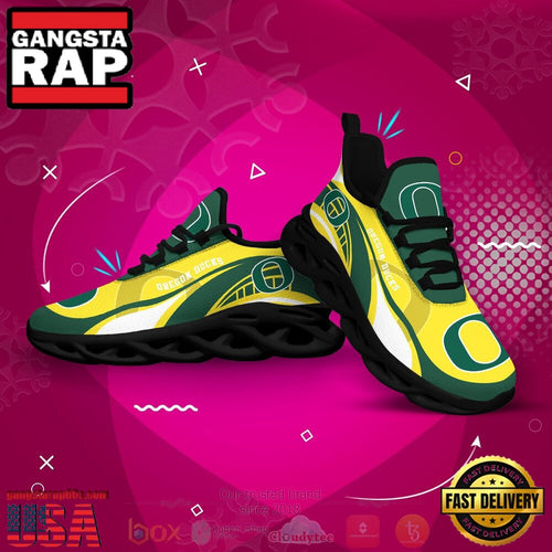 NCAA Oregon Ducks Football Clunky Unique Design Max Soul Shoes Running Sneakers