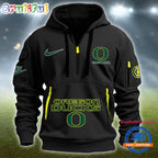 NCAA Oregon Ducks Heavy Hoodie, Sporty Quarter Zip Hoodie
