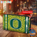 NCAA Oregon Ducks Leopard Women’s Zip Around Wallet, Sporty Women’s Wallet