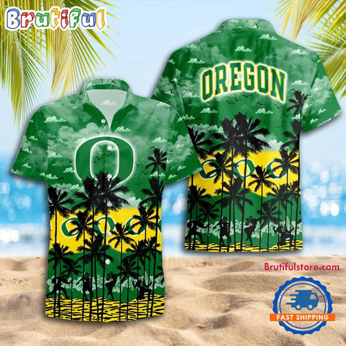 NCAA Oregon Ducks Palm Tree Hawaiian Shirt