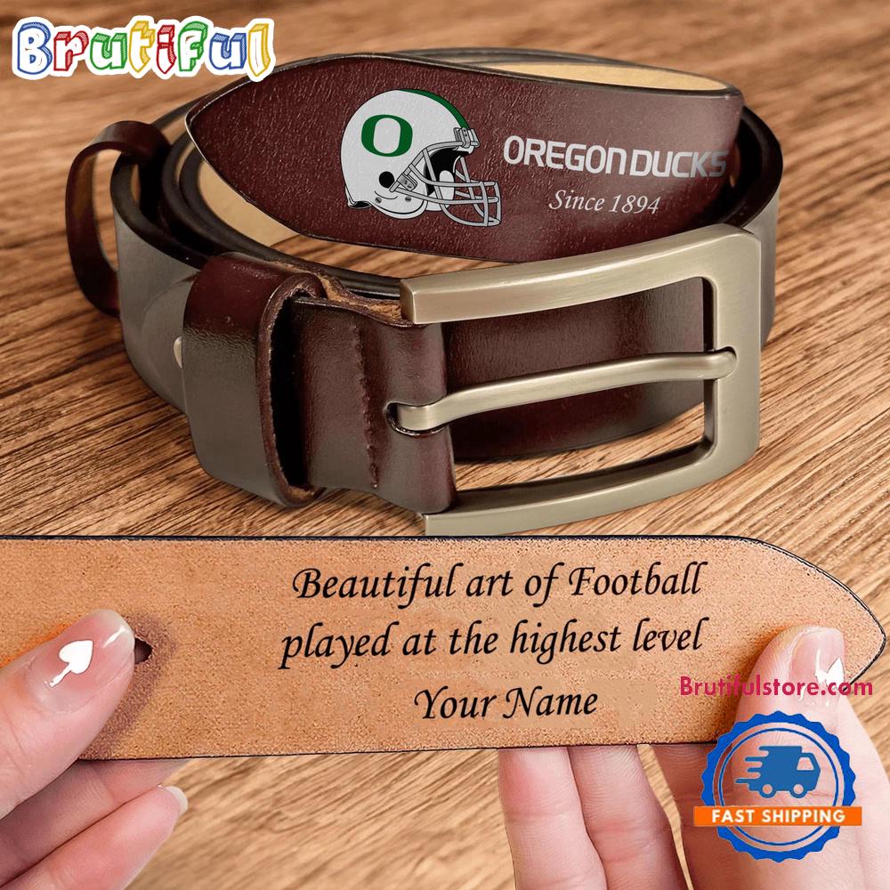 NCAA Oregon Ducks Sport Logo Helmets Men’s Leather Belt