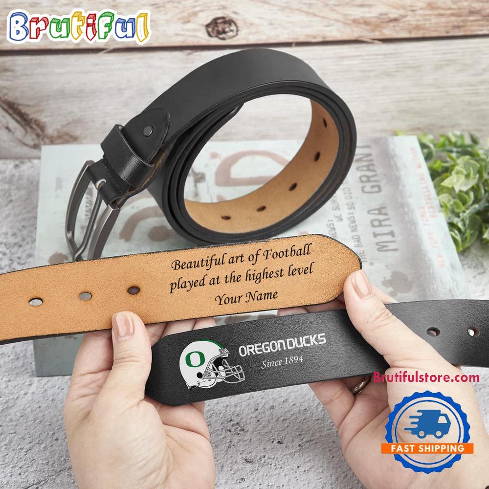NCAA Oregon Ducks Sport Logo Helmets Men’s Leather Belt
