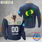 NCAA Oregon Ducks Sport Team Custom Name And Number Buttoned Collar Sweatshirt
