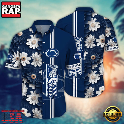 NCAA Penn State Nittany Lions Flower Style Hot Summer Aloha Hawaiian Shirt
