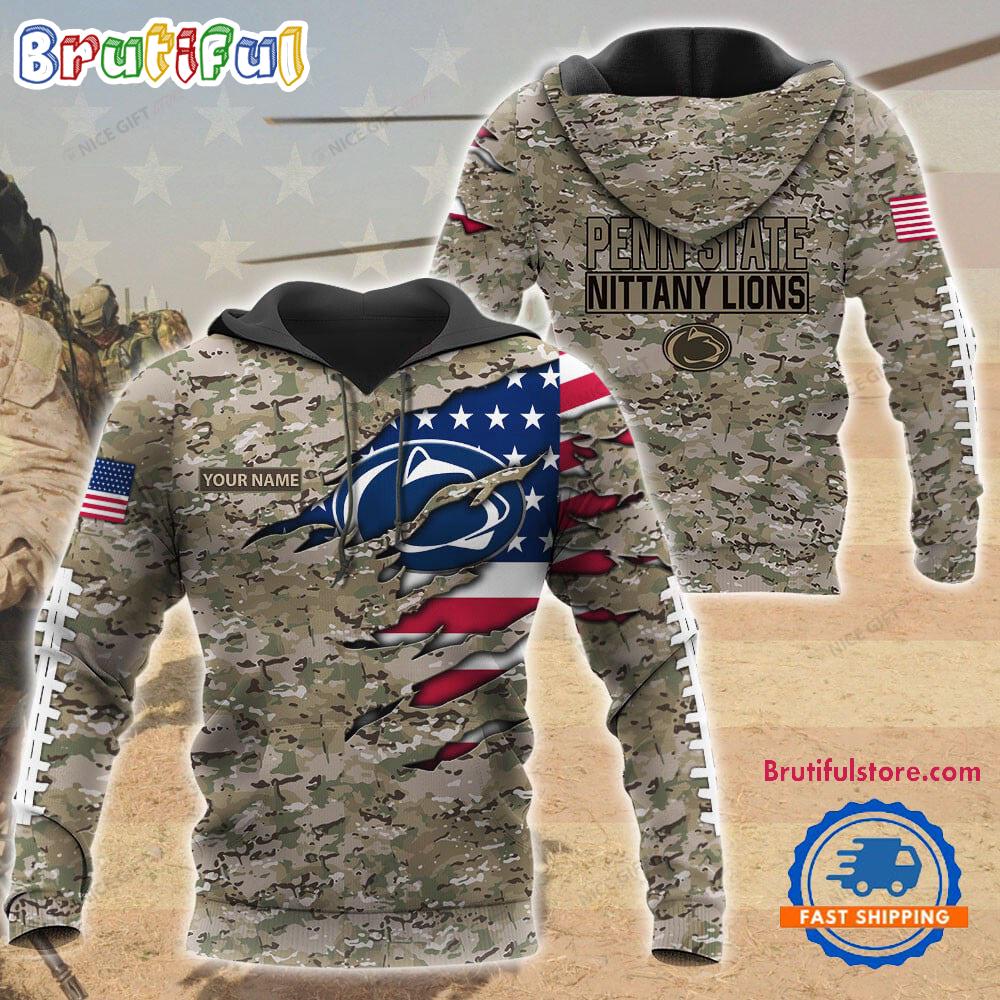 NCAA Penn State Nittany Lions Military Veterans Camouflage Hoodie