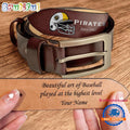 NCAA Pittsburgh Pirates Sport Logo Helmets Men’s Leather Belt