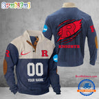 NCAA Rutgers Scarlet Knights Sport Team Custom Name And Number Buttoned Collar Sweatshirt