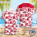 NCAA Rutgers Scarlet Knights Sporty Aloha Summer Hawaiian Shirt