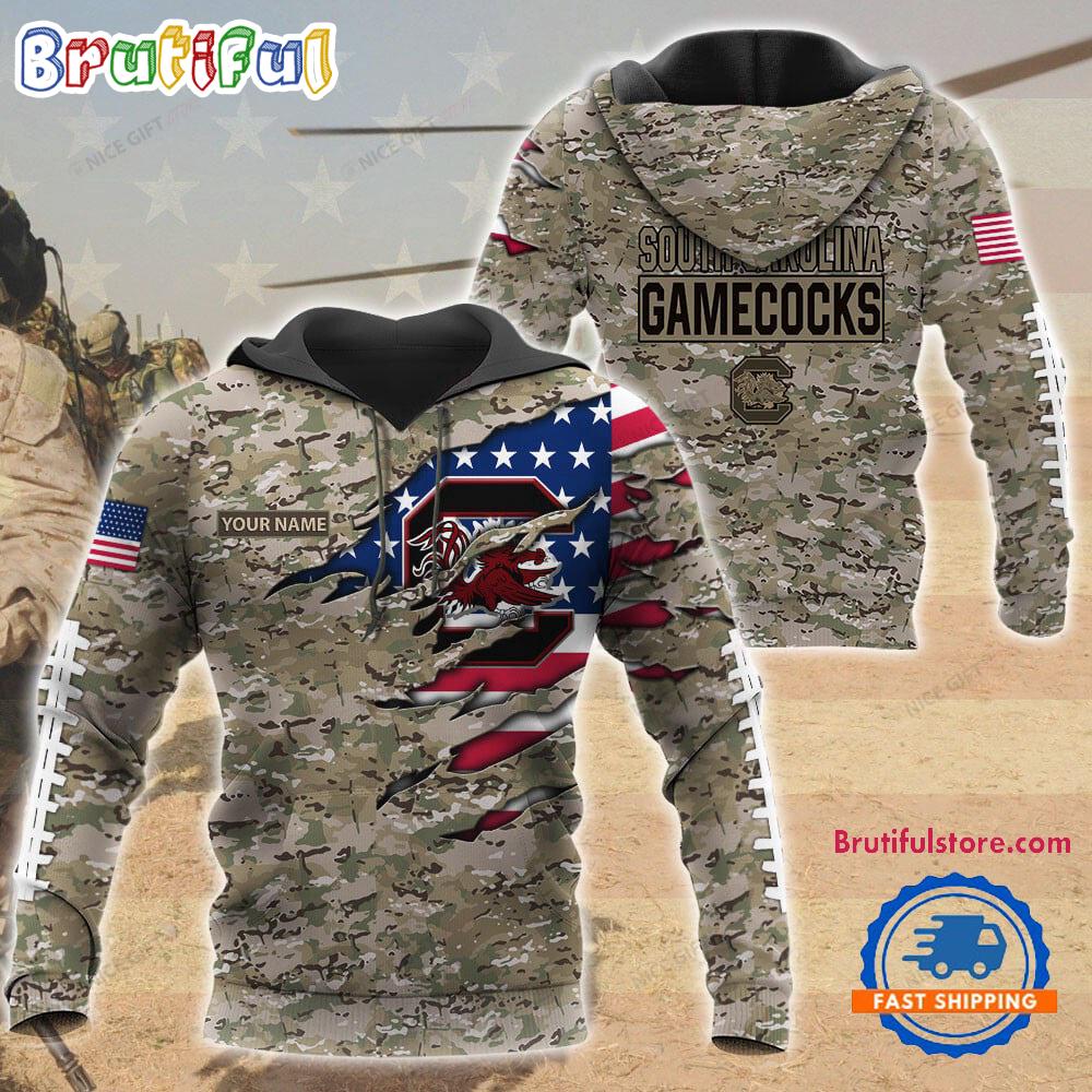 NCAA South Carolina Gamecocks Military Veterans Camouflage Hoodie