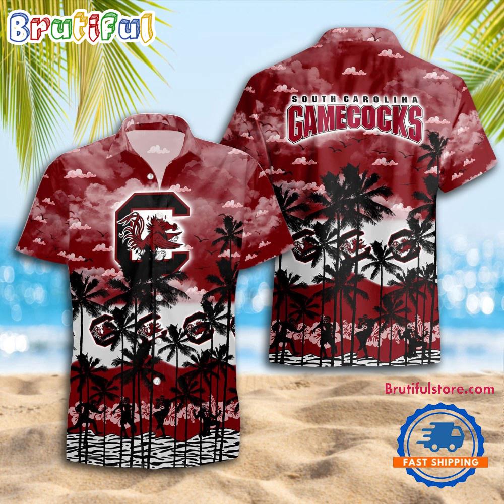 NCAA South Carolina Gamecocks Palm Tree Hawaiian Shirt