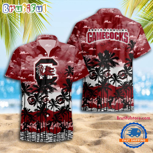 NCAA South Carolina Gamecocks Palm Tree Hawaiian Shirt