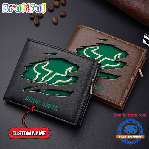 NCAA South Florida Bulls Sporty Custom Men’s Leather Wallet
