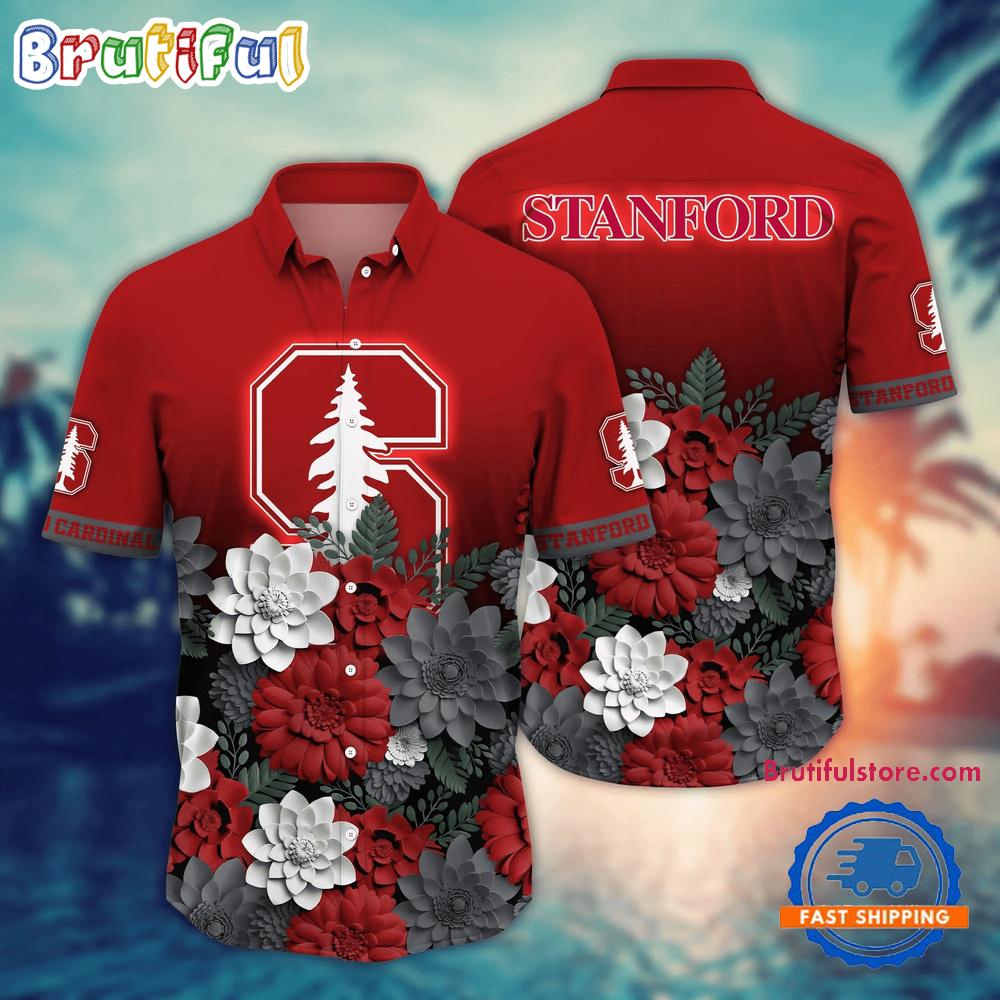 NCAA Stanford Cardinal Flower Tropical Summer Beach Hawaiian Shirt
