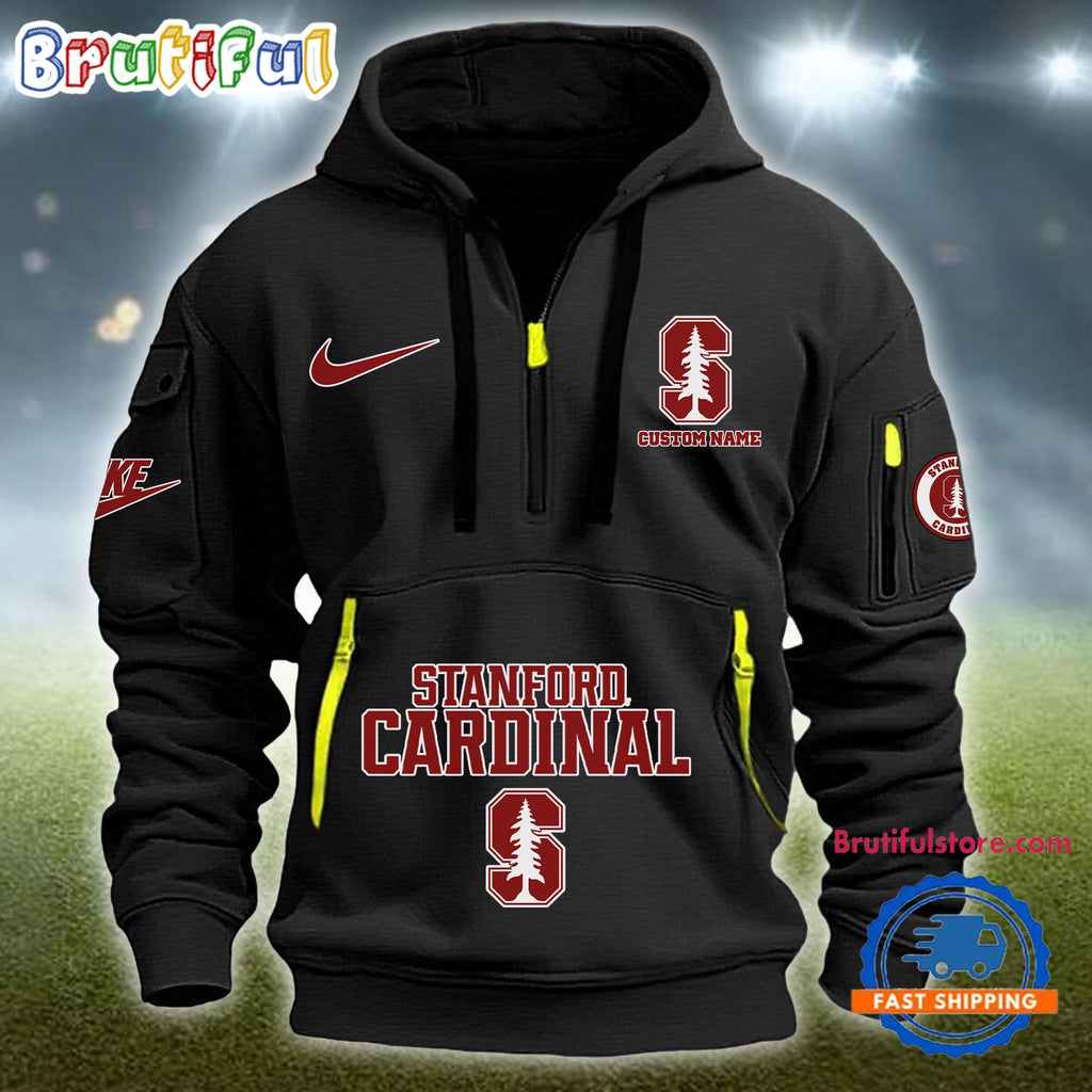 NCAA Stanford Cardinal Heavy Hoodie, Sporty Quarter Zip Hoodie