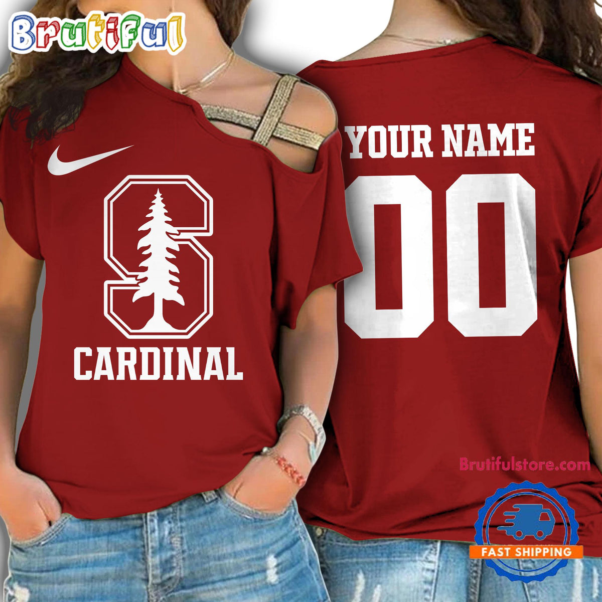 NCAA Stanford Cardinal Special Sport Team Custom Women’s One Shoulder Shirt