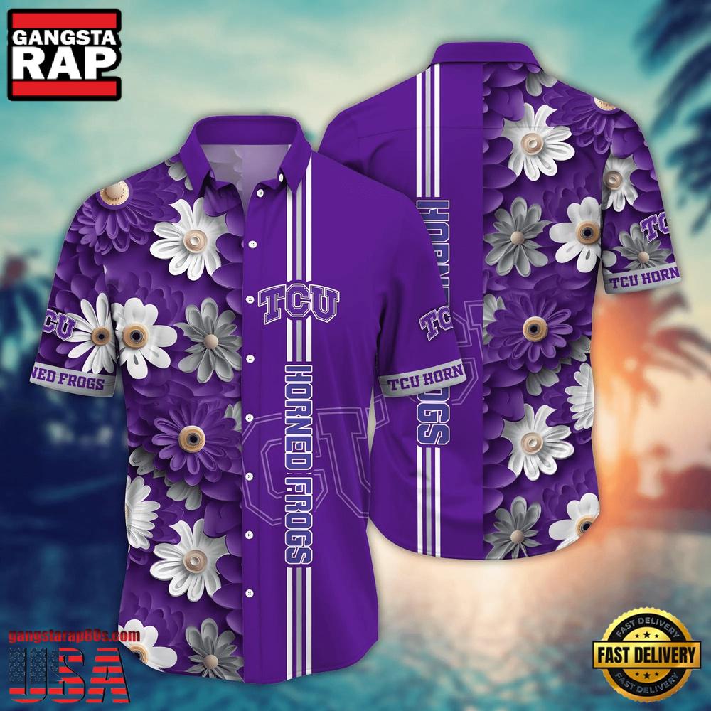 NCAA TCU Horned Frogs Flower Style Hot Summer Aloha Hawaiian Shirt