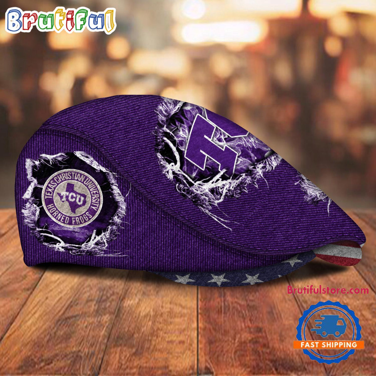 NCAA TCU Horned Frogs Sport Team Design Jeff Cap