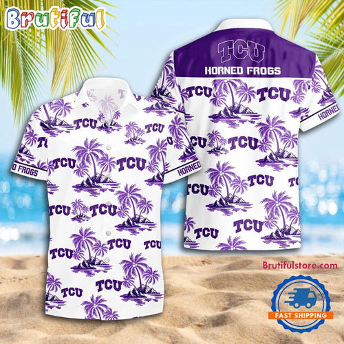 NCAA TCU Horned Frogs Sporty Aloha Summer Hawaiian Shirt