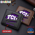 NCAA TCU Horned Frogs Sporty Custom Men’s Leather Wallet