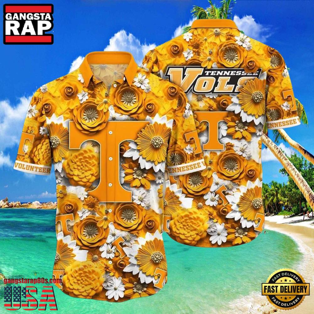 NCAA Tennessee Volunteers Flower Hawaiian Shirt 3D Shirt