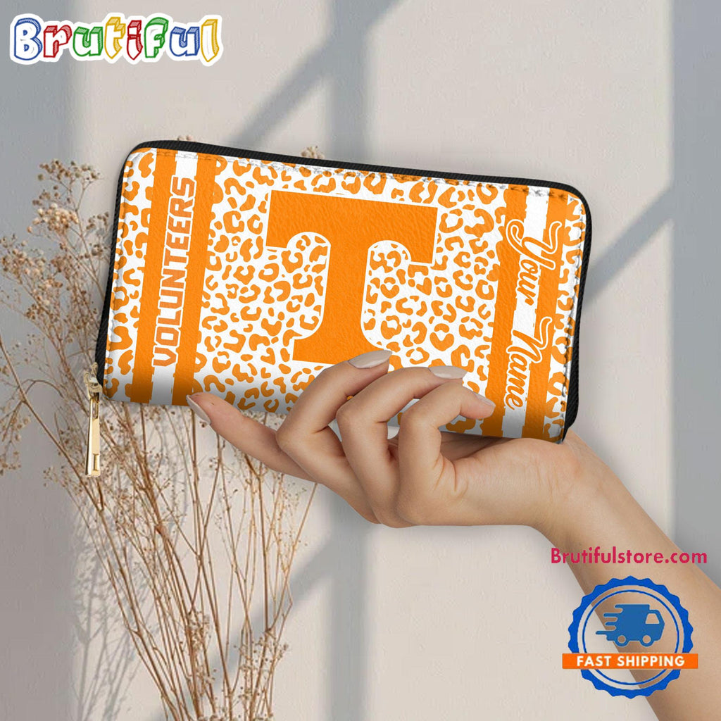 NCAA Tennessee Volunteers Leopard Women’s Zip Around Wallet, Sporty Women’s Wallet