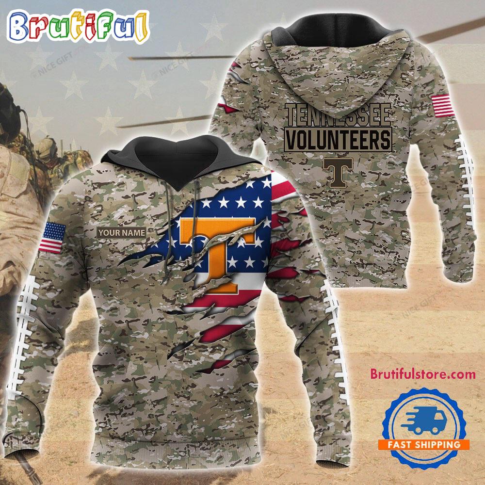 NCAA Tennessee Volunteers Military Veterans Camouflage Hoodie
